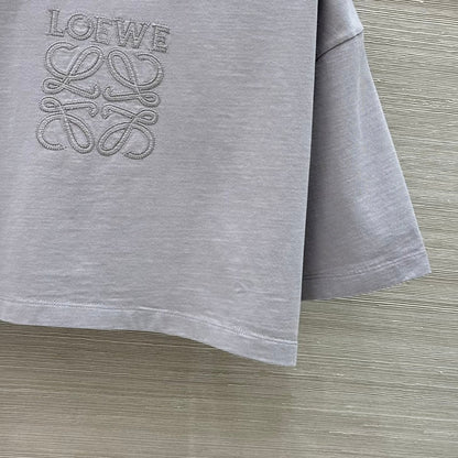 Loewe 25 Cropped Anagram T-Shirt Light Grey Cotton