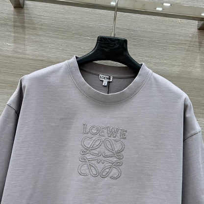 Loewe 25 Cropped Anagram T-Shirt Light Grey Cotton
