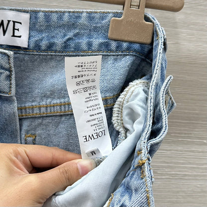 Loewe 25 Pocket Embossed Letter Straight Jeans Blue Cotton