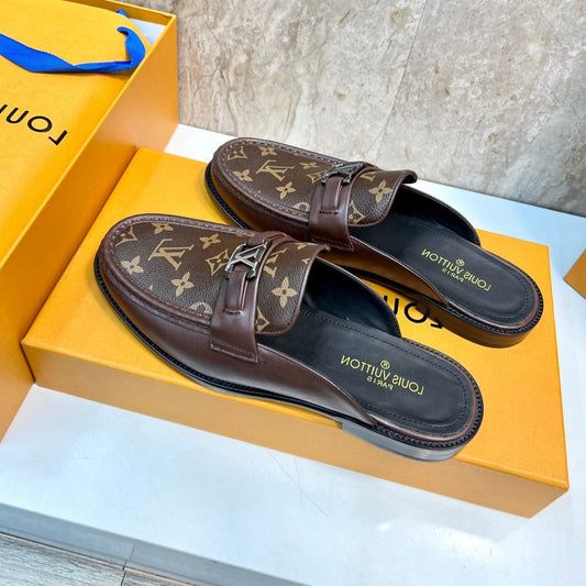 LV EASY MULE IN BROWN CHOCOLATE MONOGRAM CALFSKIN