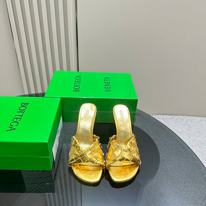 blink mule 95 gold metalic lambskin
