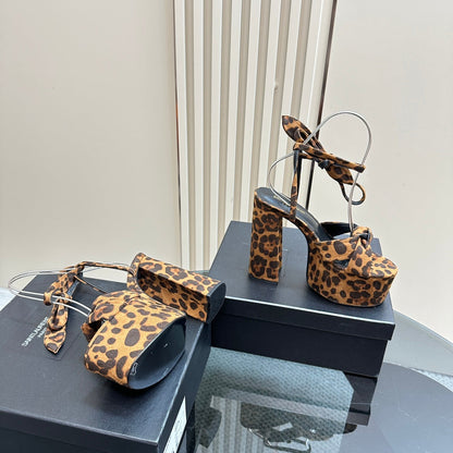 BIANCA PLATFORM SANDALS IN LEOPARD PRINT SUEDE