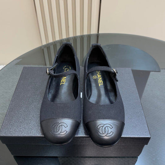 CC 25 Mary Jane Flats Black Fabric 239403