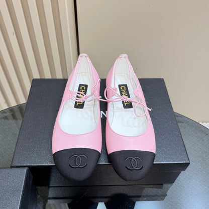 CC 25 Mary Jane Flat Pink Leather with Fabric 239408