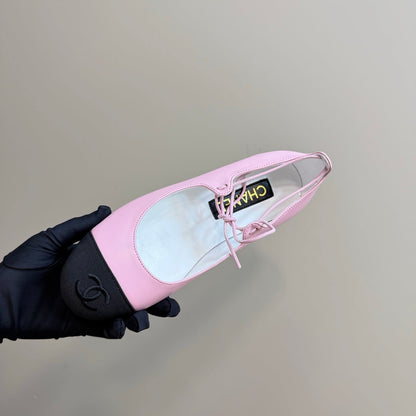 CC 25 Mary Jane Flat Pink Leather with Fabric 239408