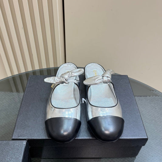 CC 25 Mule Flat Silver Sheepskin 239413