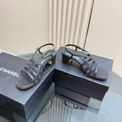CC 25 Sandal Heels Black Sheepskin 239417