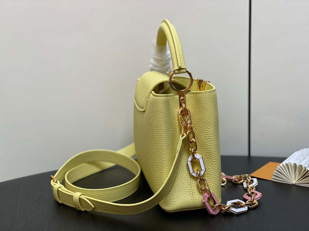 CAPUCINES BB 27 YELLOW TAURILLON GOLD HARDWARE