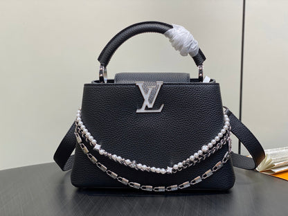 LV Capucines Black Taullon Cowhide 331017