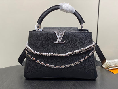 LV Capucines Black Taullon Cowhide 331017