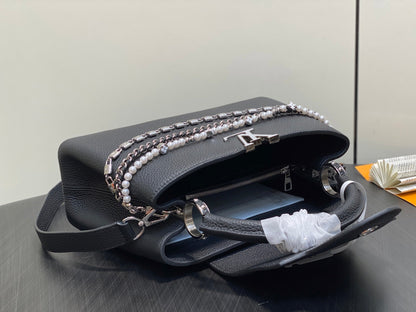 LV Capucines Black Taullon Cowhide 331017