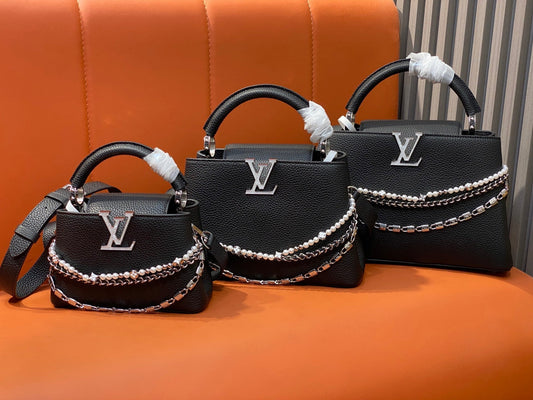 LV Capucines Black Taullon Cowhide 331017