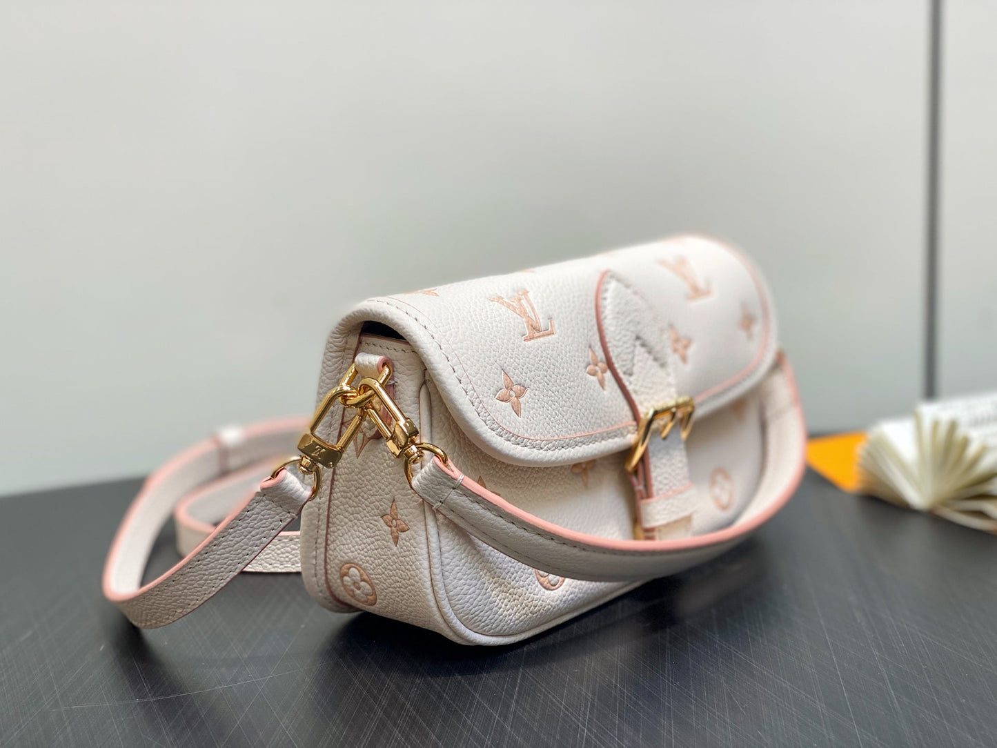 LV Nano Diane 19cm Cream Grained Calfskin