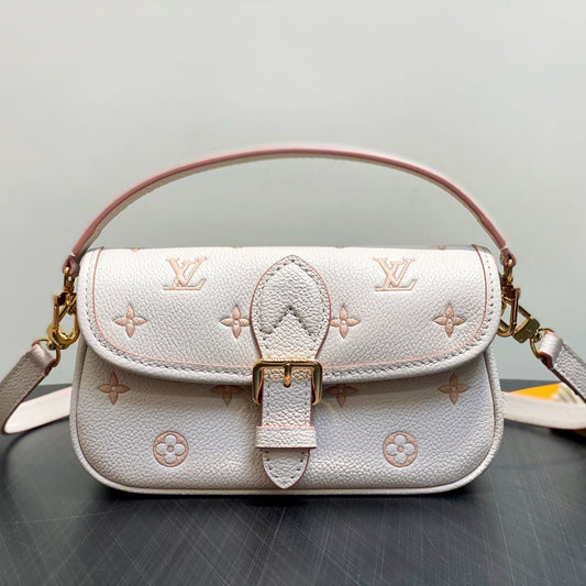 LV Nano Diane 19cm Cream Grained Calfskin