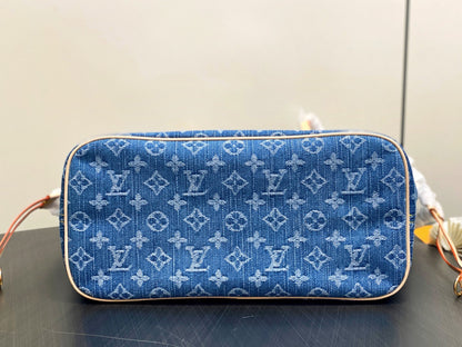LV Neverfull MM 31cm Blue Denim