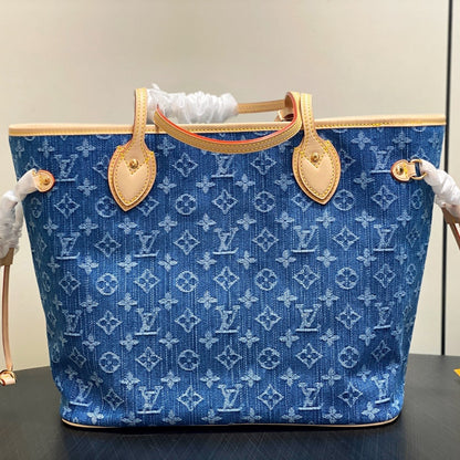 LV Neverfull MM 31cm Blue Denim