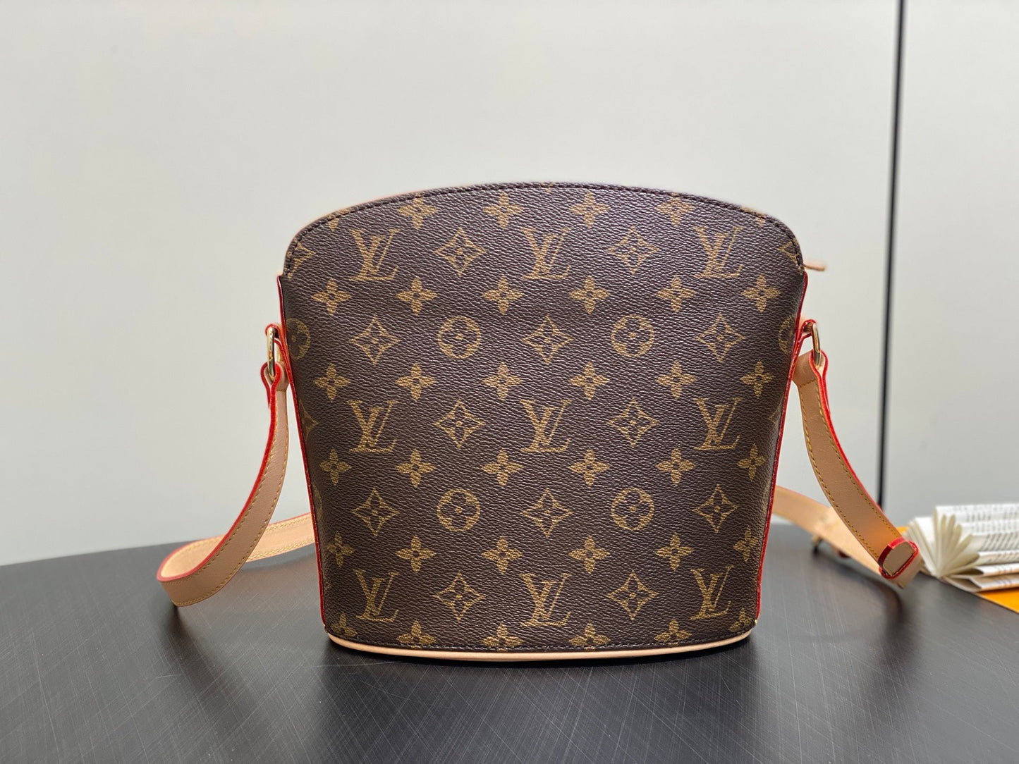 LV Drouot Shoulder Bag 22cm Brown Monogram Canvas