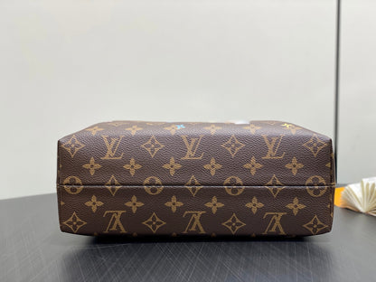 LV Cosmetic Pouch GM 27cm Monogram Coated Canvas