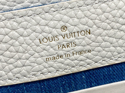 LV Capucines 21cm Bag Blue mix Colors Denim Leather 338217