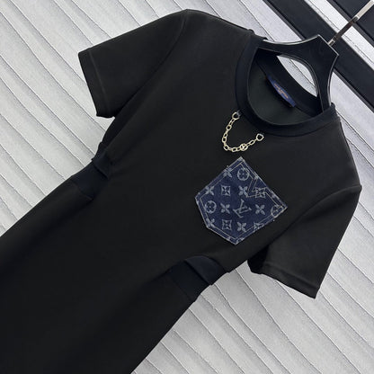 LV Black Cotton Dress