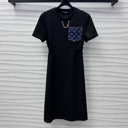 LV Black Cotton Dress