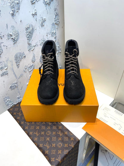 LV x Timberland 6-In Ankle Boot 35mm Black Monogram Suede