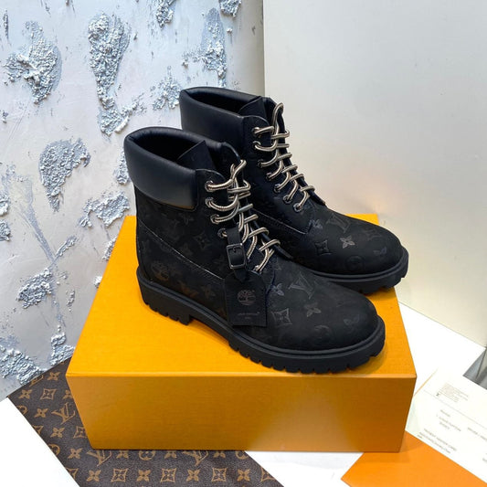 LV x Timberland 6-In Ankle Boot 35mm Black Monogram Suede