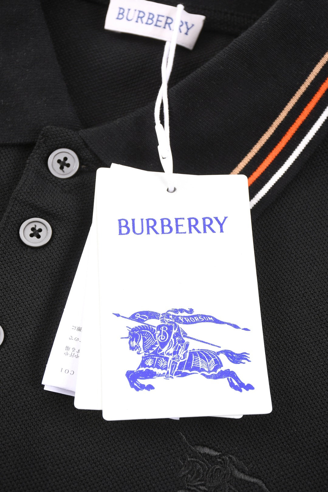Burberry 25 Polo T- Shirt Black Cotton 232686