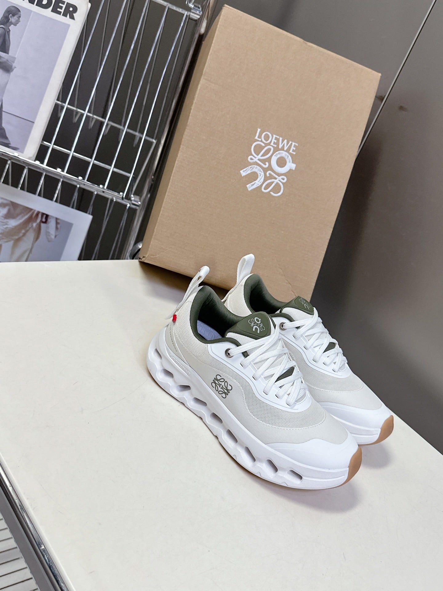 Loewe x On Cioudtilt White Green Sneaker Mesh Rubber