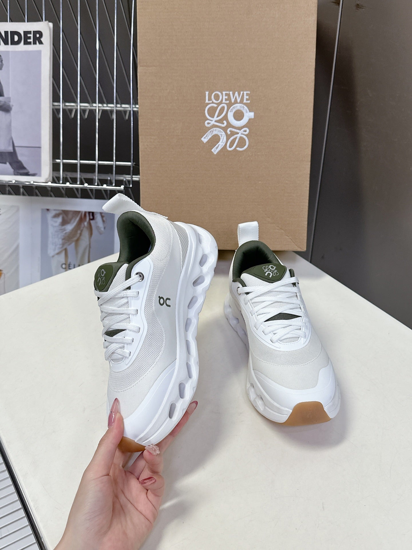 Loewe x On Cioudtilt White Green Sneaker Mesh Rubber