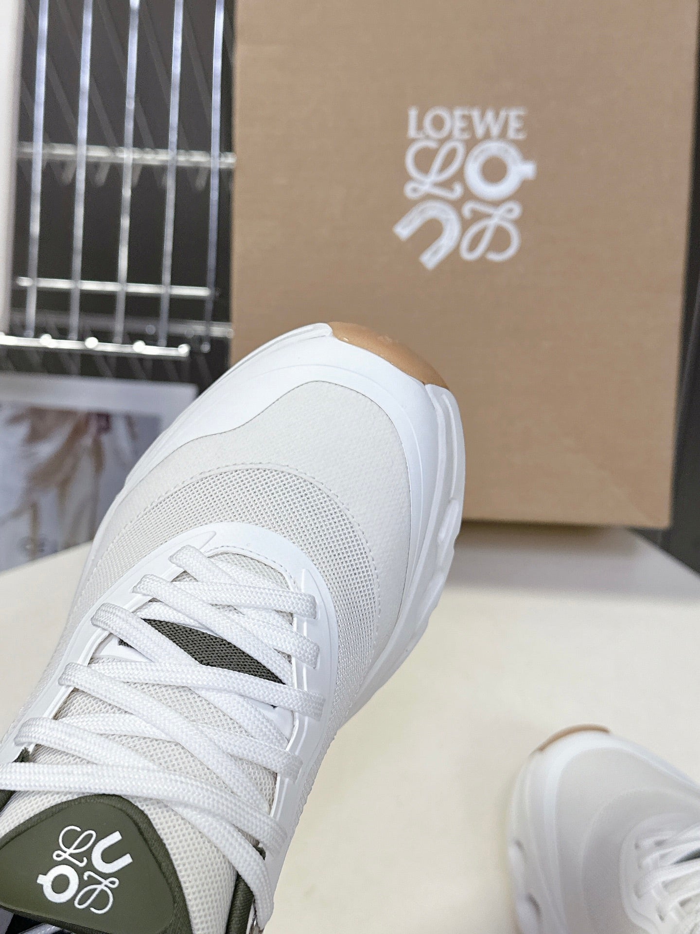 Loewe x On Cioudtilt White Green Sneaker Mesh Rubber