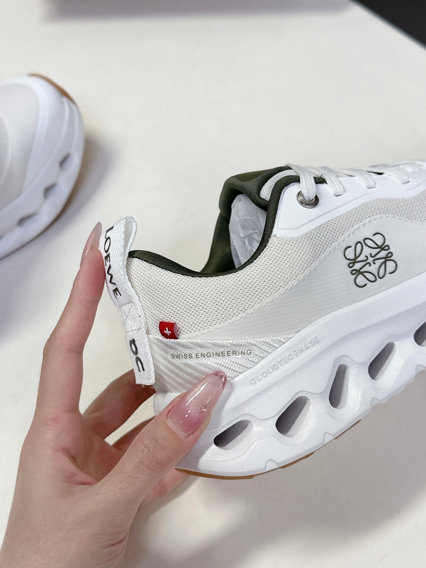 Loewe x On Cioudtilt White Green Sneaker Mesh Rubber