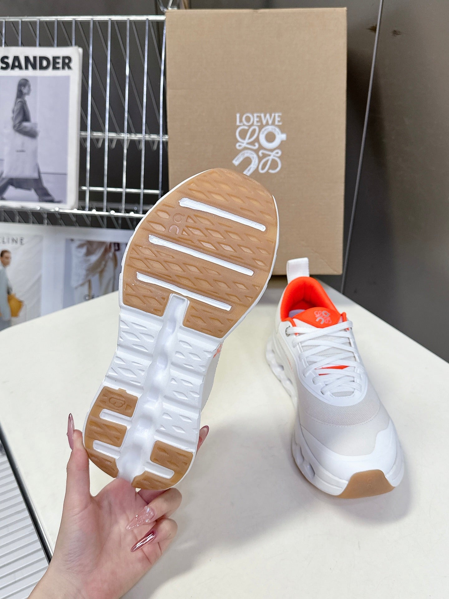 Loewe x On Cioudtilt White Orange Sneaker Mesh Rubber