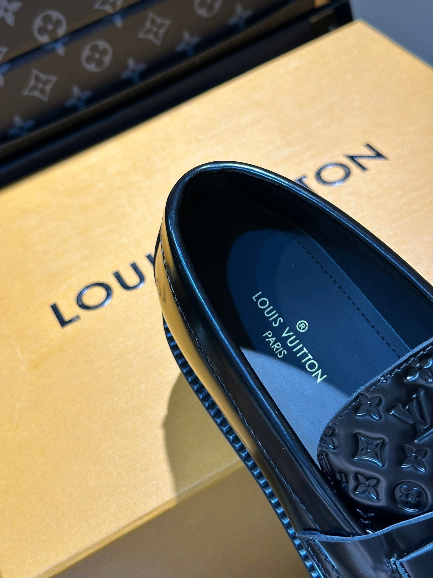 LV MAJOR LOAFER IN BLACK IMPRINT CALFSKIN
