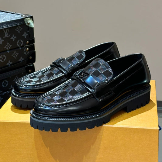 LV MAJOR LOAFER IN BLACK DAMIER CALFSKIN