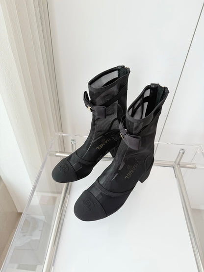 CC 25 Short Boot Black Mesh Fabric 411468