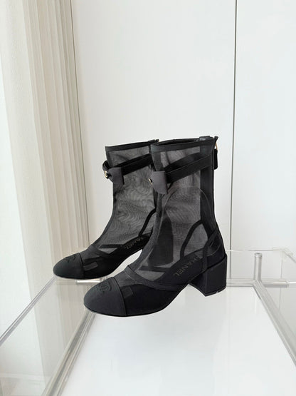 CC 25 Short Boot Black Mesh Fabric 411468