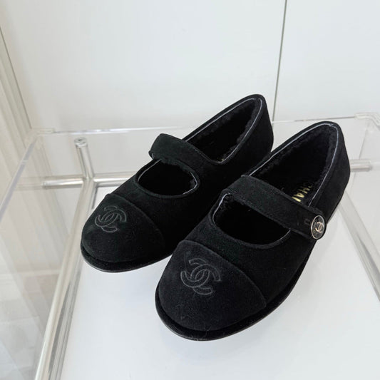 CC 25 Ballet Flats Black Suede 411483