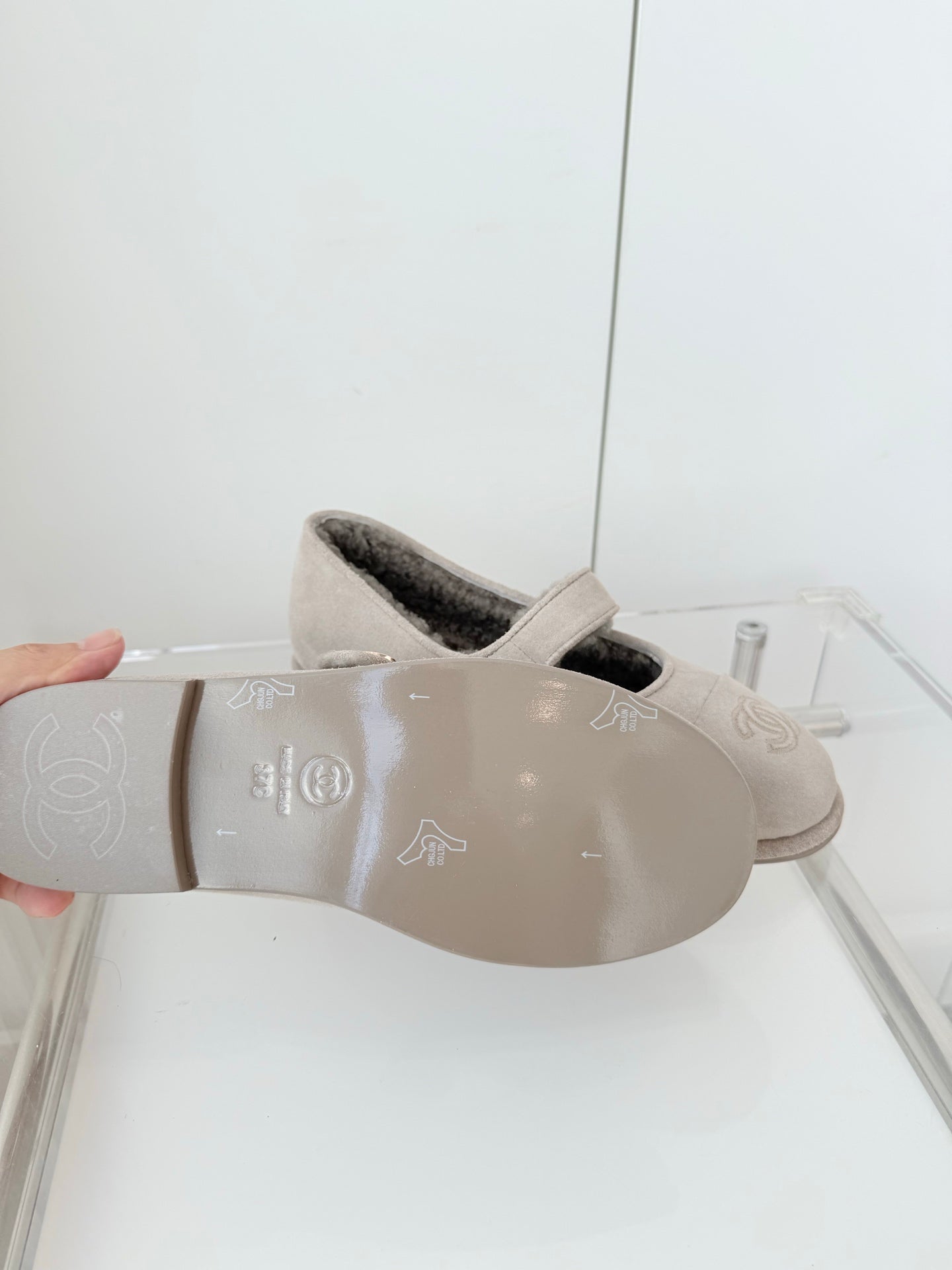 CC 25 Ballet Flats Grey Suede 411487
