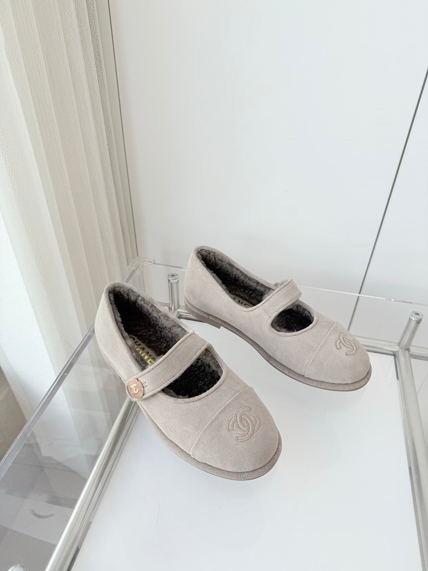 CC 25 Ballet Flats Grey Suede 411487
