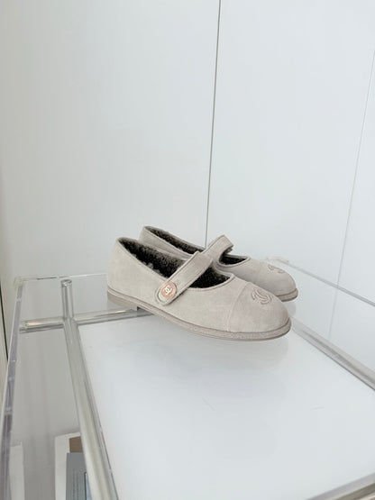 CC 25 Ballet Flats Grey Suede 411487