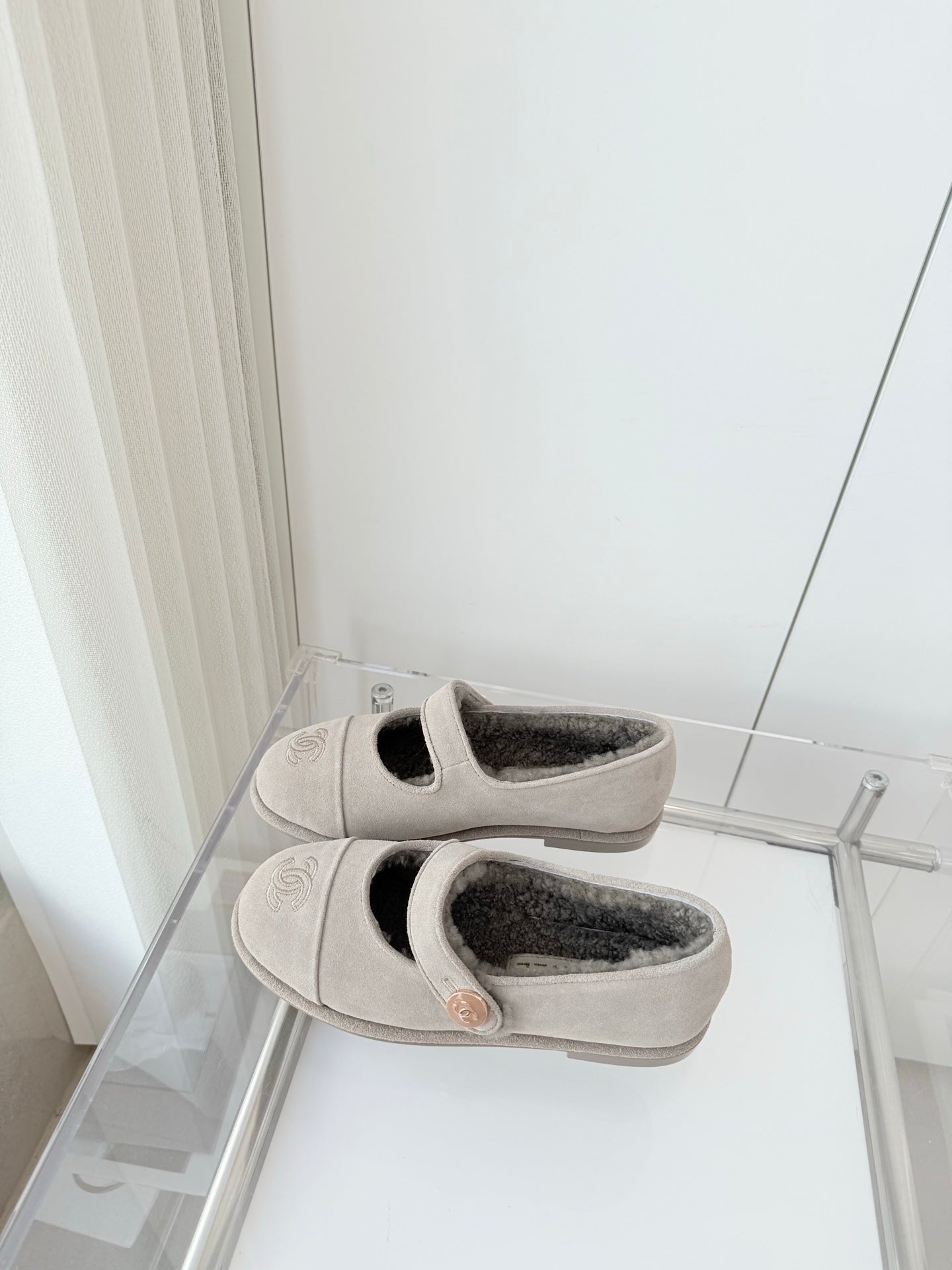 CC 25 Ballet Flats Grey Suede 411487