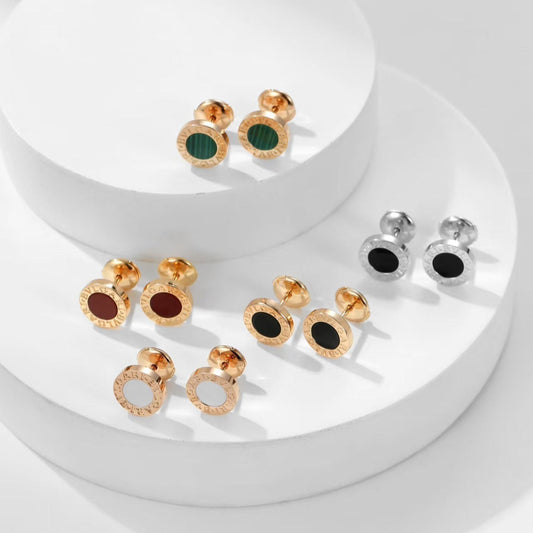 BVL Pink Gold Stud Earrings