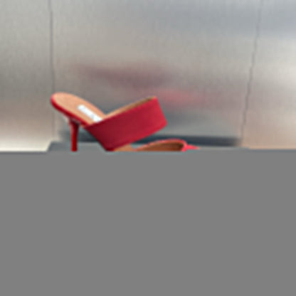 alaia mule 90 red grosgrain heart patent calfskin