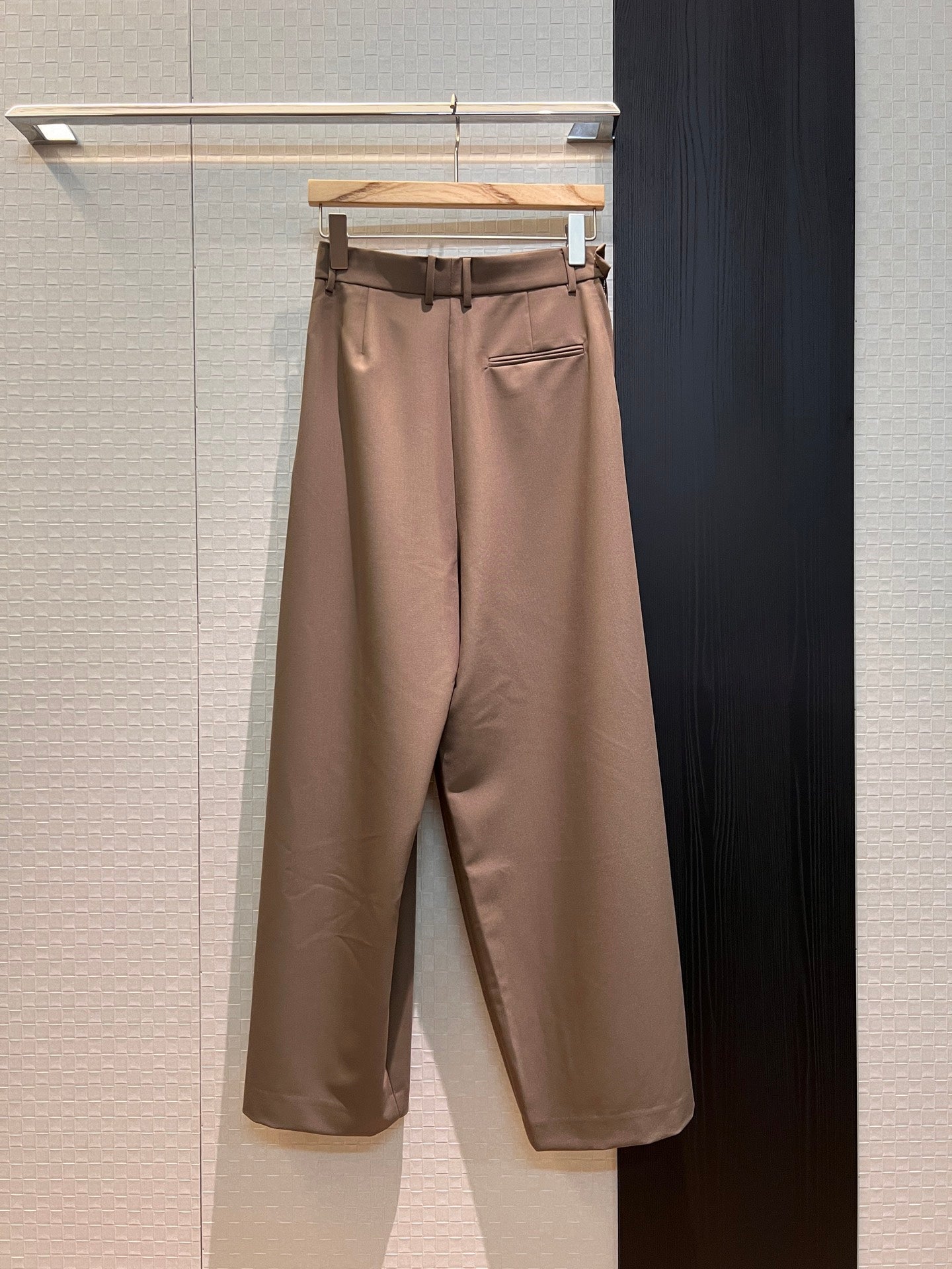 Loewe Pleated Wide Leg Pants Brown Cotton