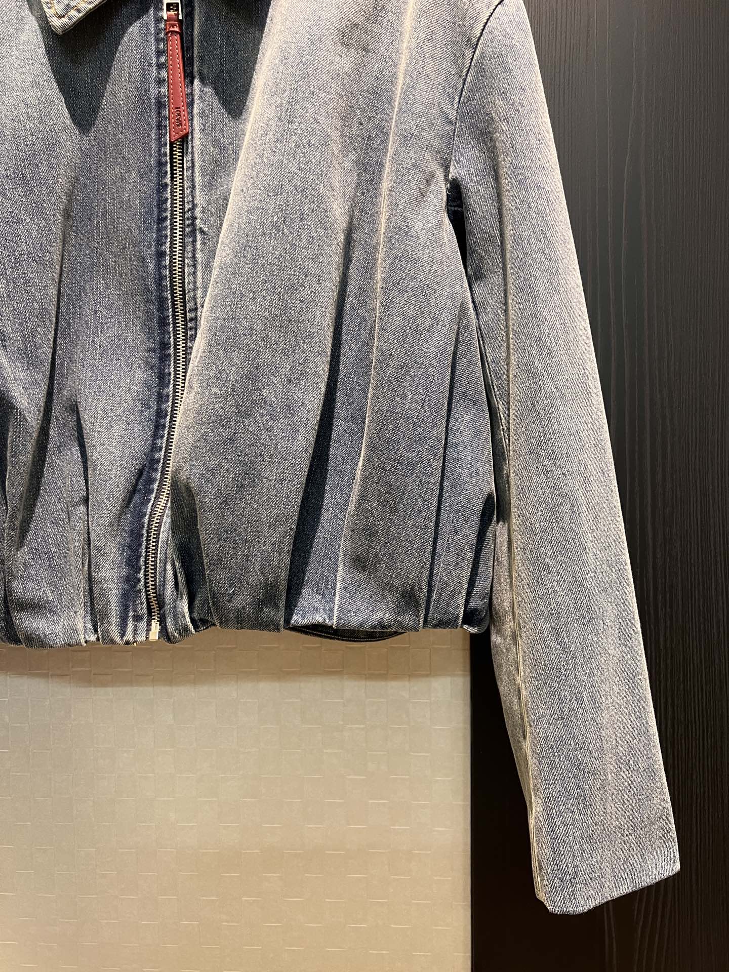 Loewe Draped Denim Jacket Blue Cotton