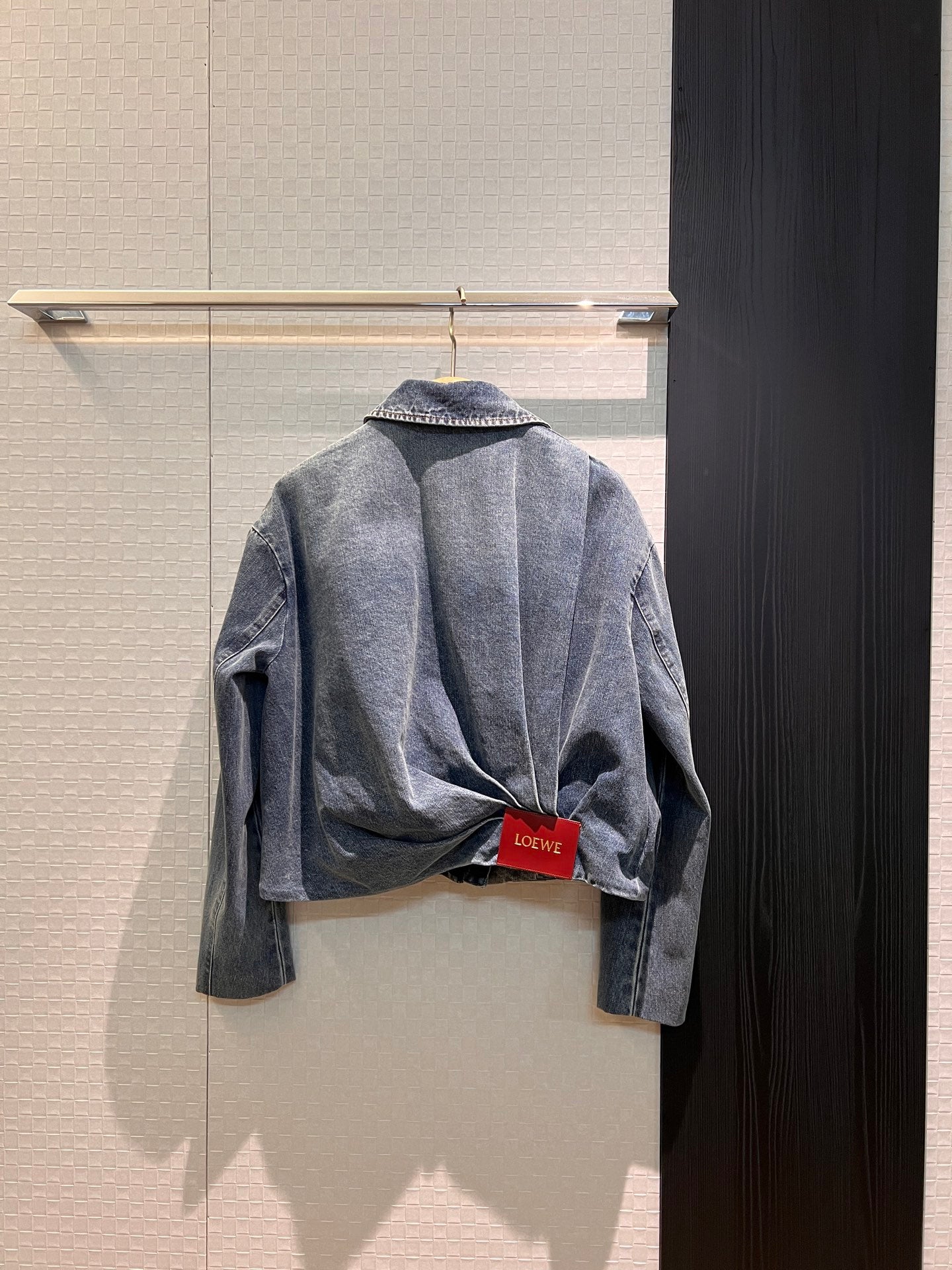 Loewe Draped Denim Jacket Blue Cotton