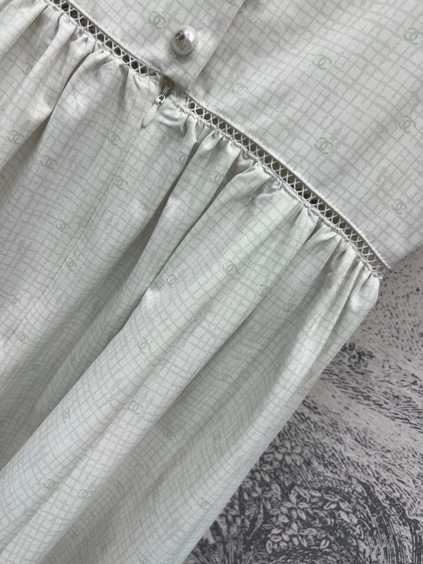 CC 25 Suspender Dress Ivory Cotton