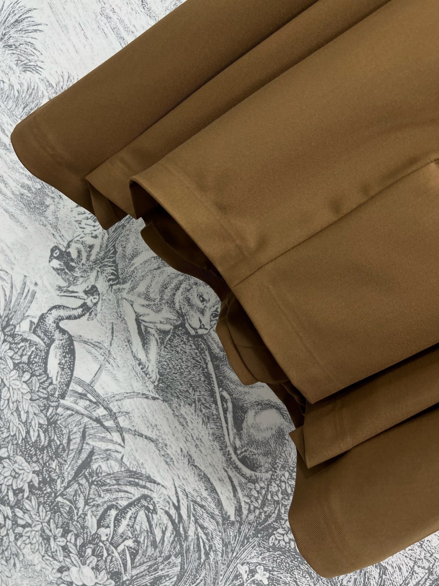 Loewe 25 Pleated Short Skirt Khaki Brown Polyester Fiber