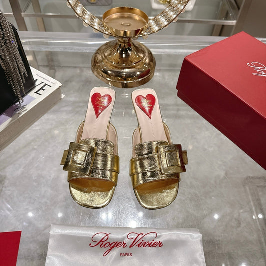 Belle Viv Mules Gold Lambskin 334646